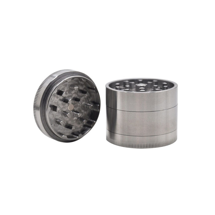 Four-Piece Stainless Steel Smoke Grinder with Razor-Sharp Teeth and Magnets