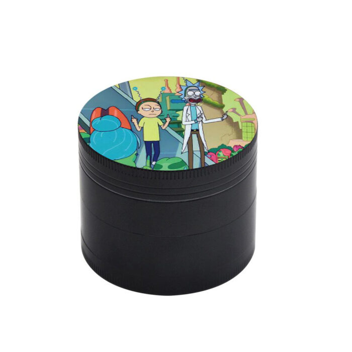 Vibrant Zinc Alloy Herb Grinder with Full-Color Printed Cartoon Patterns