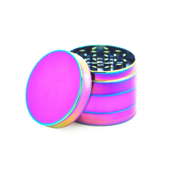 Rainbow Zinc Alloy Spice Grinder for Precise Grinding and Pollen Collection
