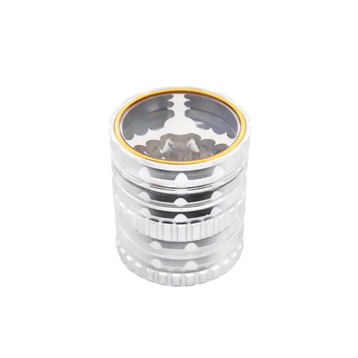 Innovative 6-Part Aluminum Herb Grinder with Transparent Lid