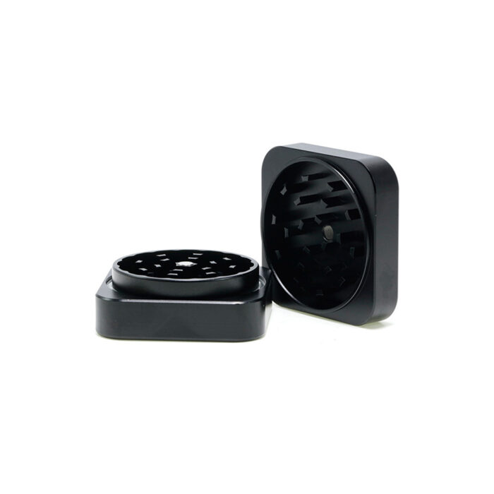 2 Layer Square Aluminum Alloy Grinder with Multi-Color Option - Efficient Herb Grinding