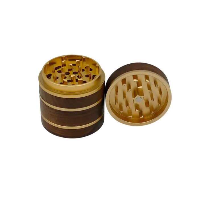 Premium Large Wooden Spice Grinder with Magnetic Lid and Pollen Catcher