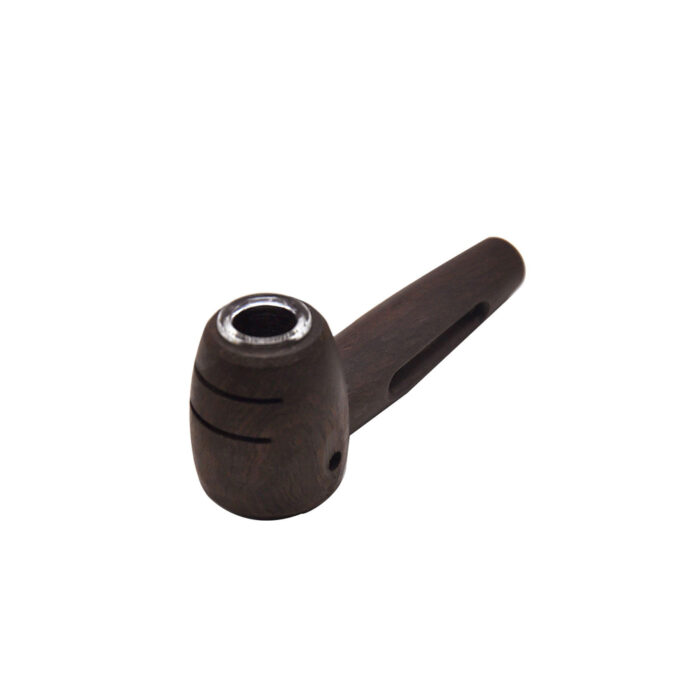Classic Style Sandalwood Tobacco Pipe with Glass Smoking Pot and Gift Packaging