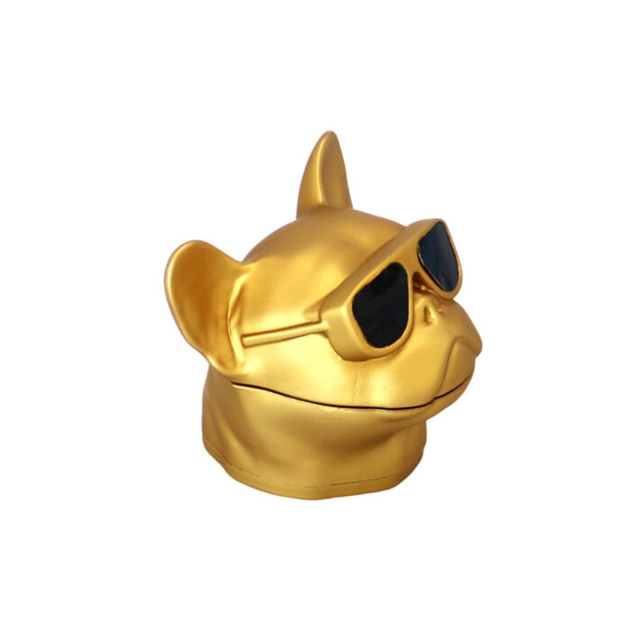 Premium Zinc Alloy Cool Dog Cigarette Grinder with Unique Dog Head Design and Drawer